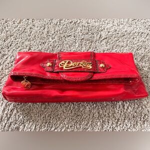 Dereon Red Clutch with Gold Accents